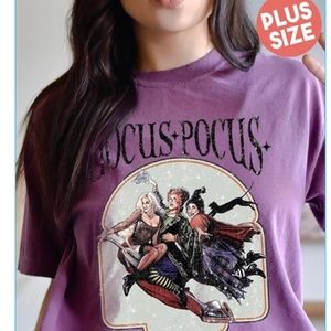 Plus Size Unisex Purple Graphic T Shirt Hocus Pocus Witches!
